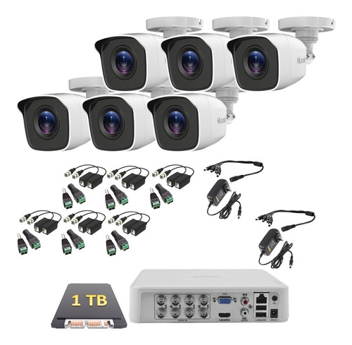 Kit Video Vigilancia 6 Cámaras Hikvision Hd-1080p 1 Tb Balun