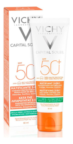 Protector Solar Fps 50+ Matificante 3 En 1 Vichy