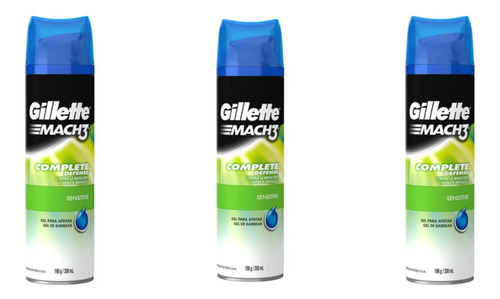 Gel De Afeitar Gillette Sensitive X 3 Unidades