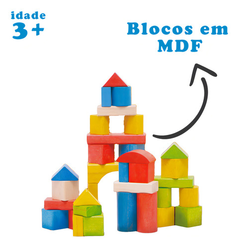 Brinquedo Para Montar Blokitos De Madeira C/26 Pçs