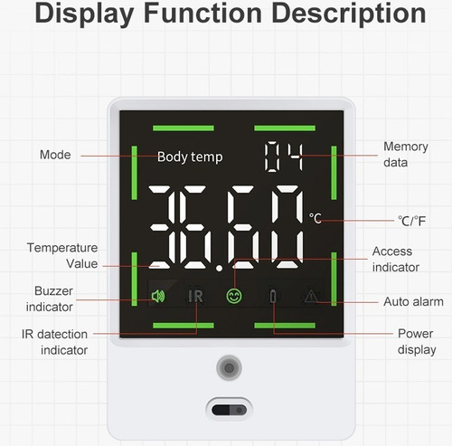 Termometro Digital Infrarrojo Corporal De Pared Sin Contacto