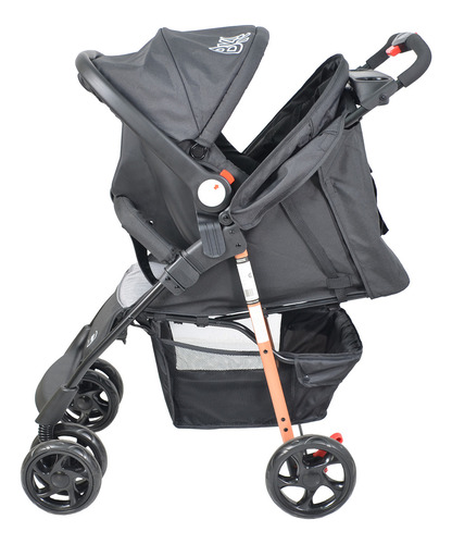 Coche Cuna Con Huevito Recien Nacido Bipokids Color Negro Chasis Negro