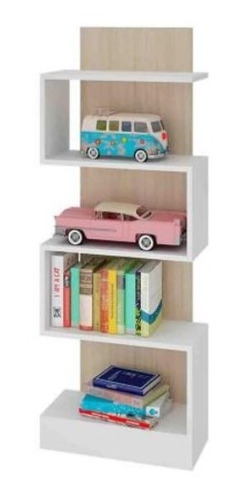 Mueble Estante Biblioteca Zig Zag Blanco Madera