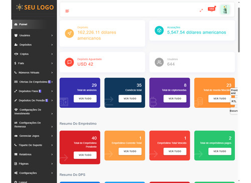 Sistema Crypto P2p Exchange E Serviços Comerciais Cartões