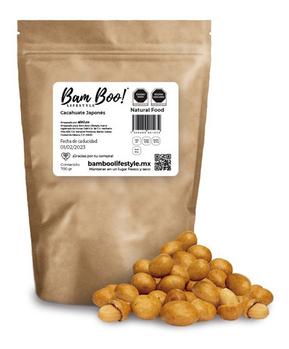 Imagen 1 de 5 de Cacahuate Japones 700 Gr. Bam Boo! Lifestyle