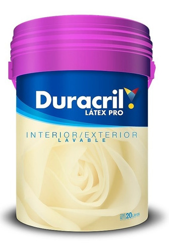 Imagen 1 de 2 de Pintura Latex Lavable Pro Int/ext Duracril X 20 Lts