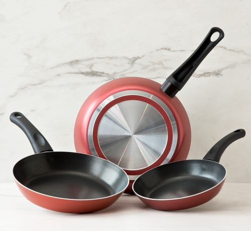 Juego De 3 Sartenes Cook Now Color Glitter Red Cinsa