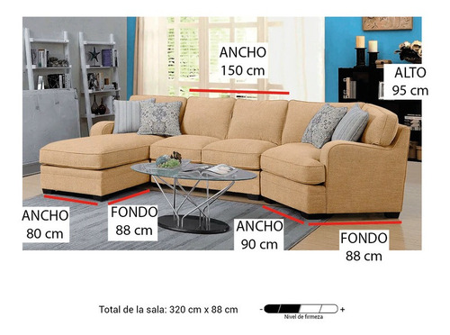 Sala Aisha Derecho Haspe Beige 3pz Sofa Sillon Mueble Sala