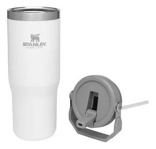 Botella Termica Stanley Flip Straw Tumbler 887ml Acero Inox Color Blanco