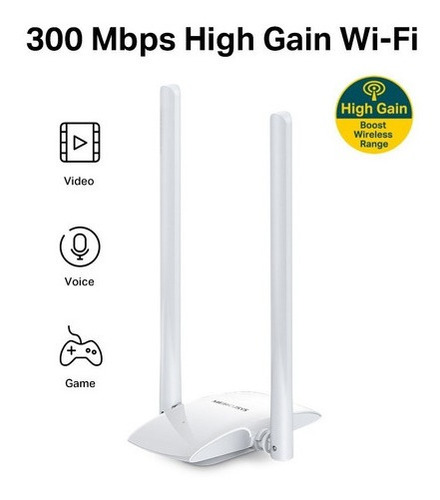 Imagen 3 de 5 de Adaptador Inalámbrico Mercusys Usb High Gain 300mbs