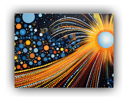 45x30cm Cuadro Solarium Aborigen Australiano Con Estrellas D