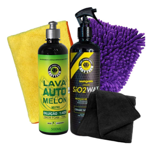 Kit Shampoo Automotivo Melon + Ceramic Sio2 Lavar Carro Moto