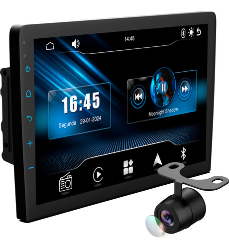 Central Multimídia 9 Carplay Android Auto Espelhamento Cam