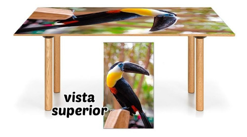 Vinilo Para Mesa Tucan Animal Fauna Tropical Ave Selva 5