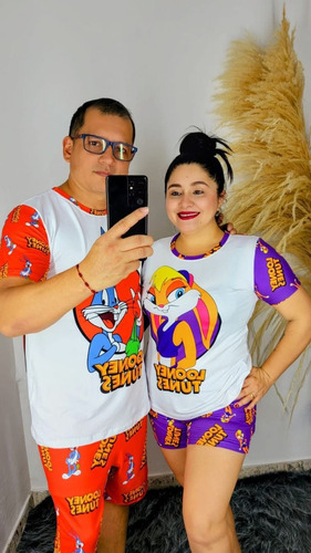 Duo De Pijama Sublimada Playera Y Short Bugs Y Lola
