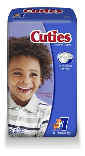 Cuties Panales Para Bebe De Talla 7 Premium, 20 Unidades