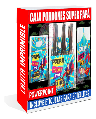 Kit Imprimible Caja Cervezas Porrones Dia Del Padre Super