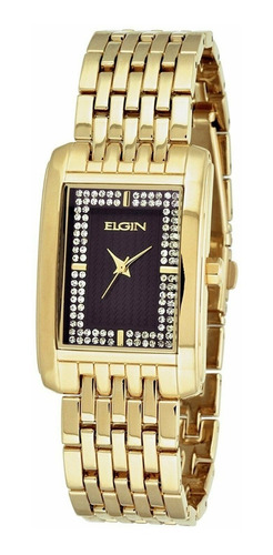 Reloj Elgin Con Pulsera Cuarzo Banda Diamantes Simulados