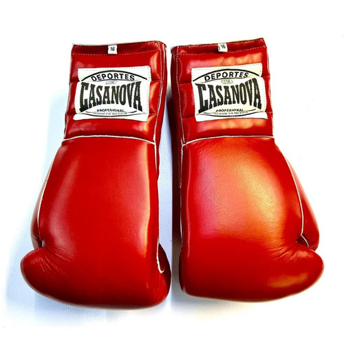 Guantes Box Casanova Boxeo Cuero Agujetas Rojo 14 Ozs Retro