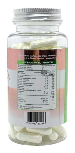 Imagen 7 de 10 de Myo Inositol Vitamina D3 90 Cápsulas 500 Mg Flow