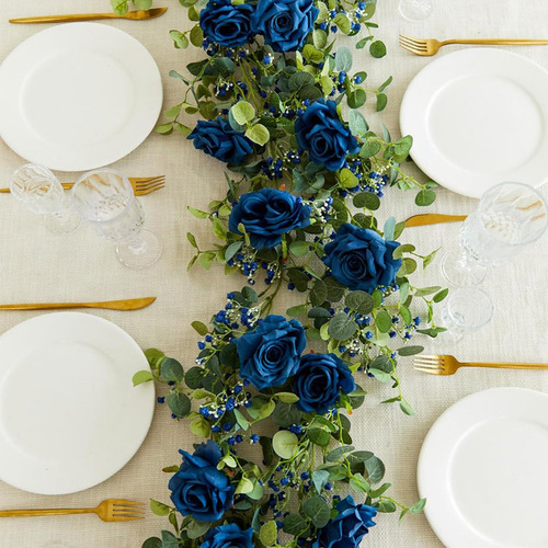 Decoración De Mesa Con Flores De Simulación De Boda, Rose Vi