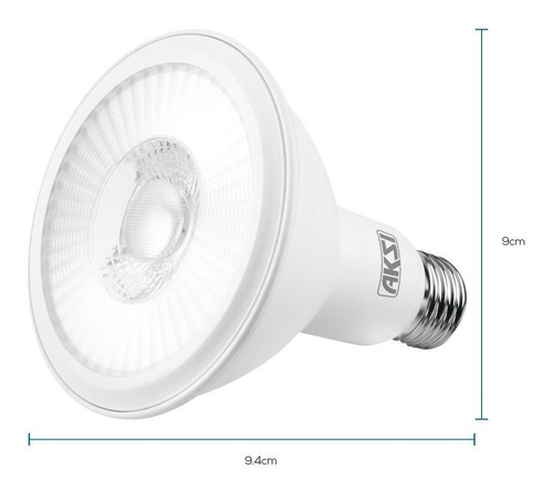Imagen 2 de 3 de Pack 10 Focos Led Par30 Luz Blanca 12w Ilumina 95w E27 Aksi
