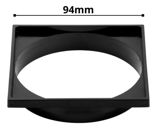 Ralo Inteligente 10 Cm Quadrado Abs Preto Com Porta Grelha