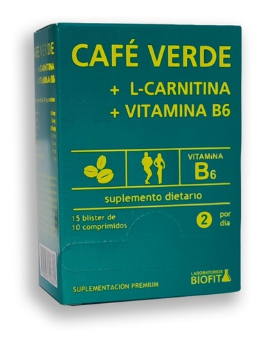 Cafe Verde + L-carnitina + Vitamina B6 150 Comp Biofit