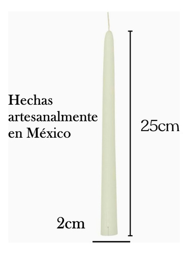 Set 4 Velas Largas Cónicas De Candil Cenas Bodas Deco 25cm Blanco Cónica Bl1 Sin Aroma