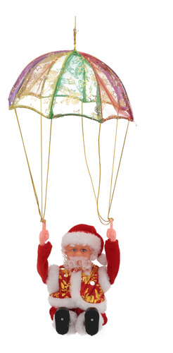 Papai Noel Musical Natal Paraquedista Movimento Cambalhota