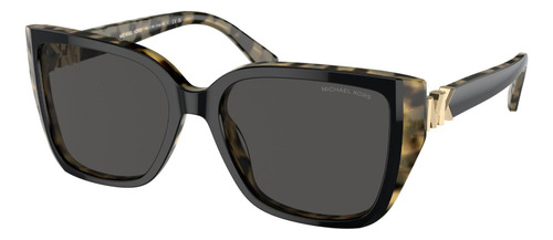 Óculos de sol brilhantes Acadia Black Polished Michael Kors Original Dark Tortoise