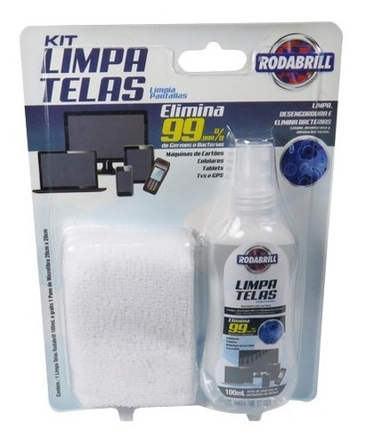 1 Kit Limpa Telas Rodabrill P/ Tvs Gps Note Espelho  iPhone