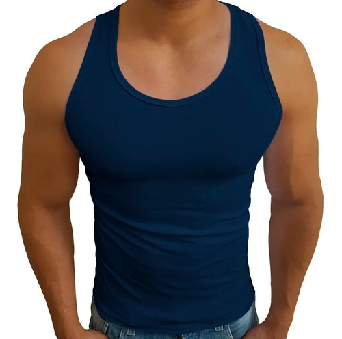 Regata Básica Estilo Americana Masculina Canoa Tank Slim