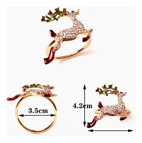Cc 9pcs Navidad Alce Flor Árbol De Navidad Anillo De