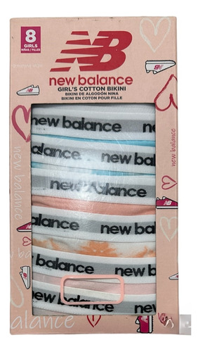 Panties New Balance Bikini Paqx8 Niñas Talla S 6 7 Años