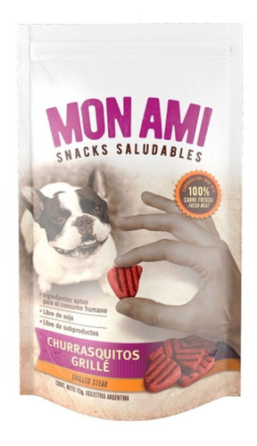 Snack Saludable Perros Mon Ami Churrasquito Human Grade 75g