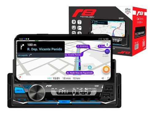 Imagem 8 de 8 de Rádio Automotivo Bluetooth 1020bt Smartphone Receiver Usb R8