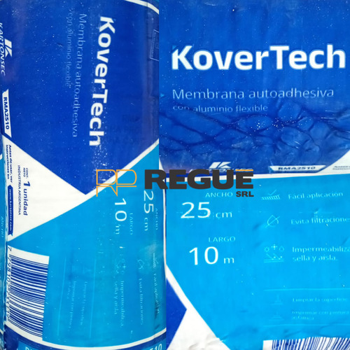 Membrana Autoadhesiva Kovertech Rollo 25cm X 10mts Aluminio