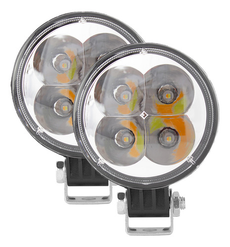 Tunelight 2 Faros 4 Leds Blanco Ámbar 4x4/moto/jeep 12 Watts