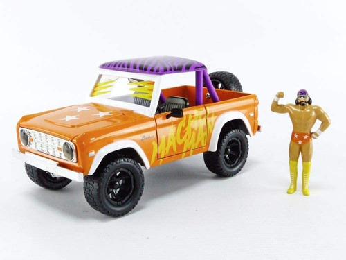 Wwe 1 24 1973 Ford Bronco Coche Moldeado Con 2 75 Macho...