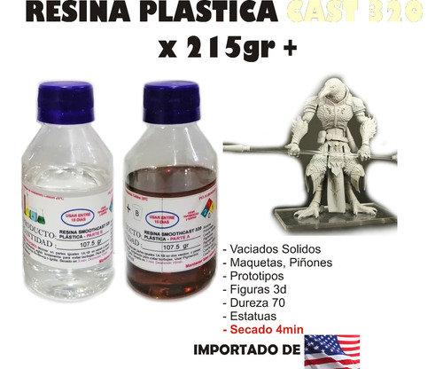 Resina Epoxica Liquida Cast Poliuretan 320 X215gr Cascos 3d 