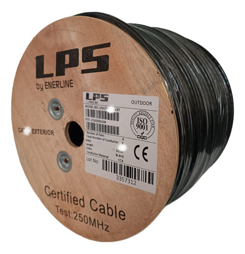 Cable Utp Cat 6 Exterior X 305mts Aleación Doble Chaqueta 