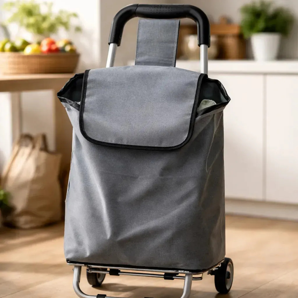 Changuito Carrito De Compras Mandado Carro Plegable Gris Negro