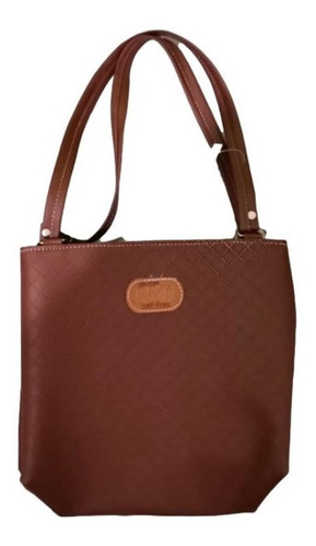Imagen 1 de 2 de Bolso Plus Selena Cognac 32 X 20 Cms