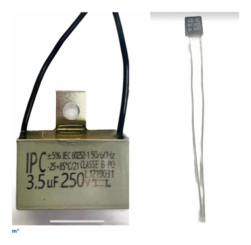 Capacitor 3,5uf + Fusível Térmico 2/3a 130°c 250v Venti Arno