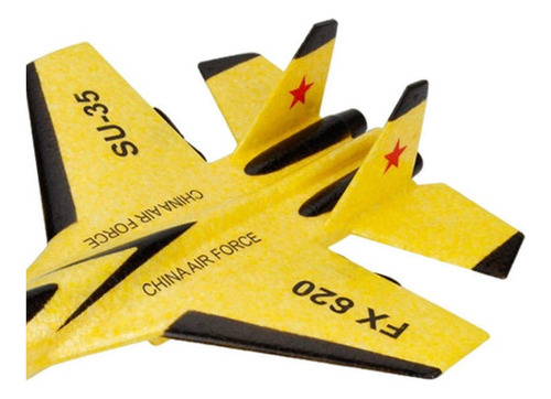 Mini Avión Planeador Rtf Amarillo Con Control Remoto