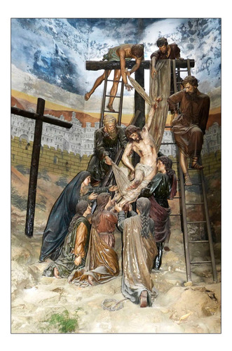 Vinilo Decorativo 50x75cm Jesus Cruz Religion Biblia M2