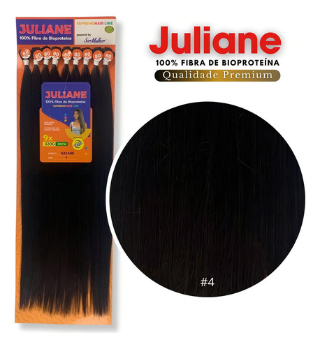 Cabelo Orgânico Liso Bio Proteína Juliane Ser Mulher 80cm Cor 4 Chocolate