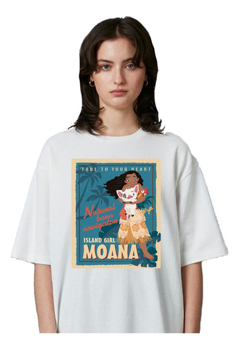 Remera Personalizada Moana 2 Portada Poster Algodón Unisex