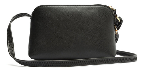 Imagem 3 de 4 de Bolsa Pequena Feminina Tiracolo Pin Preta - My Shoes